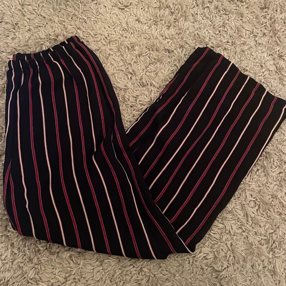 Brandy Melville Frankie Pants In Navy with Red and White Stripes - Picture 2 of 3